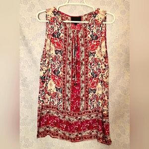 Cynthia Rowley Women's Sleeveless Blouse ~ Large/ Red